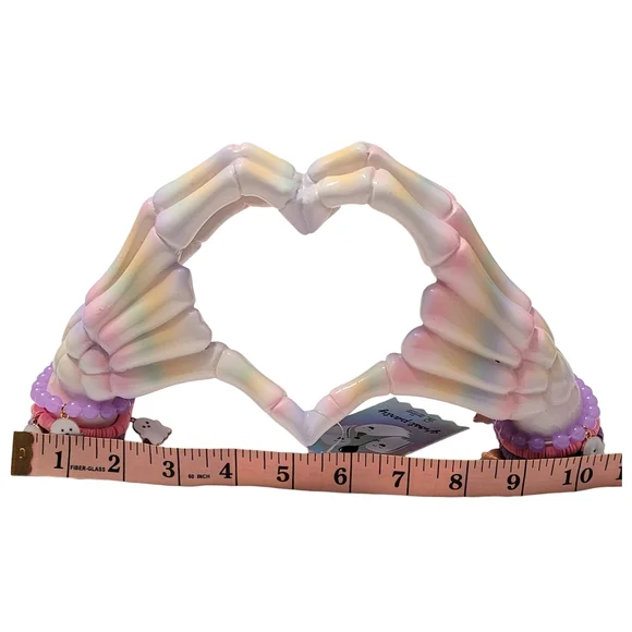 NEW Pastel Skeleton Heart Hands Kawaii Halloween Decor Summerween TikTok Viral - Picture 13 of 14